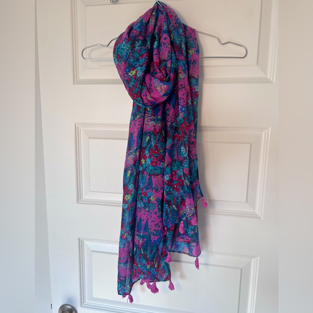 Pink Floral Scarf